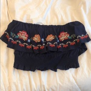 Embroidered tube top